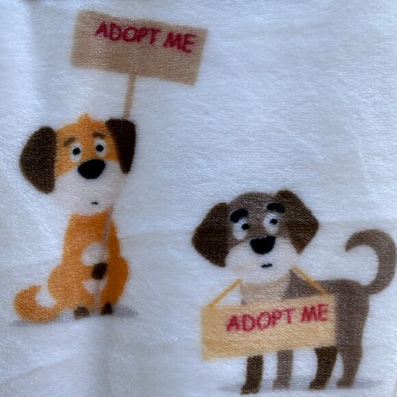 Cozy Companions Adopt Dogs Plush Throw Blanket 50x70 White Oversized NWT - Picture 9 of 9